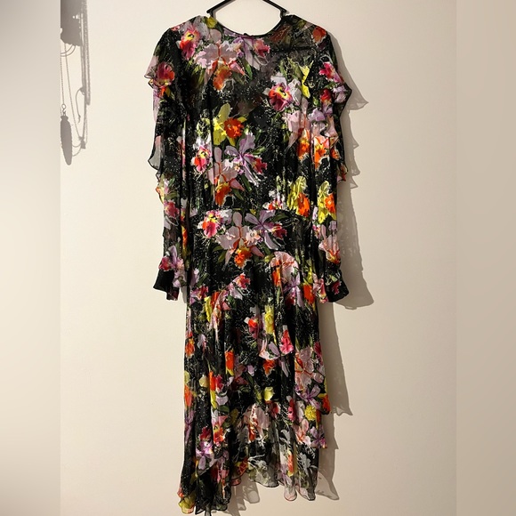 Preen by Thornton Bregazzi Women’s Floral Burnout Midi Sheath Dress, Size Small - Picture 5 of 16